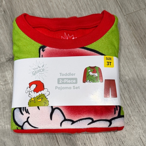New Toddler Size 3T Cozy Grinch 2 piece Pajamas Long Sleeve Top & Pants - Picture 1 of 3